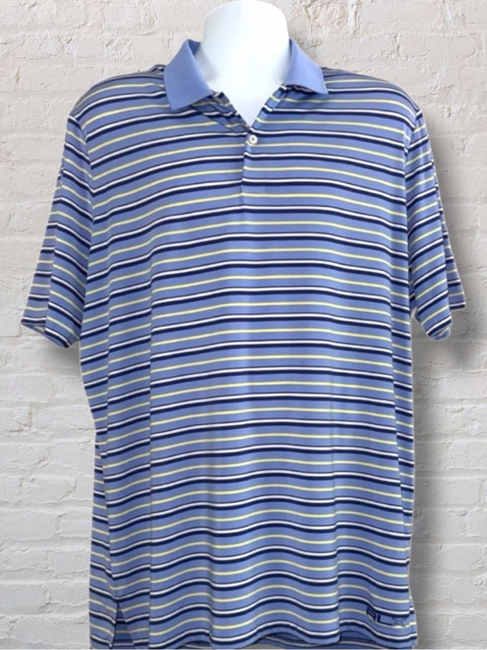 RLX Ralph Lauren Golf Polo Shirt Men’s XL Striped Performance Blue Stripe